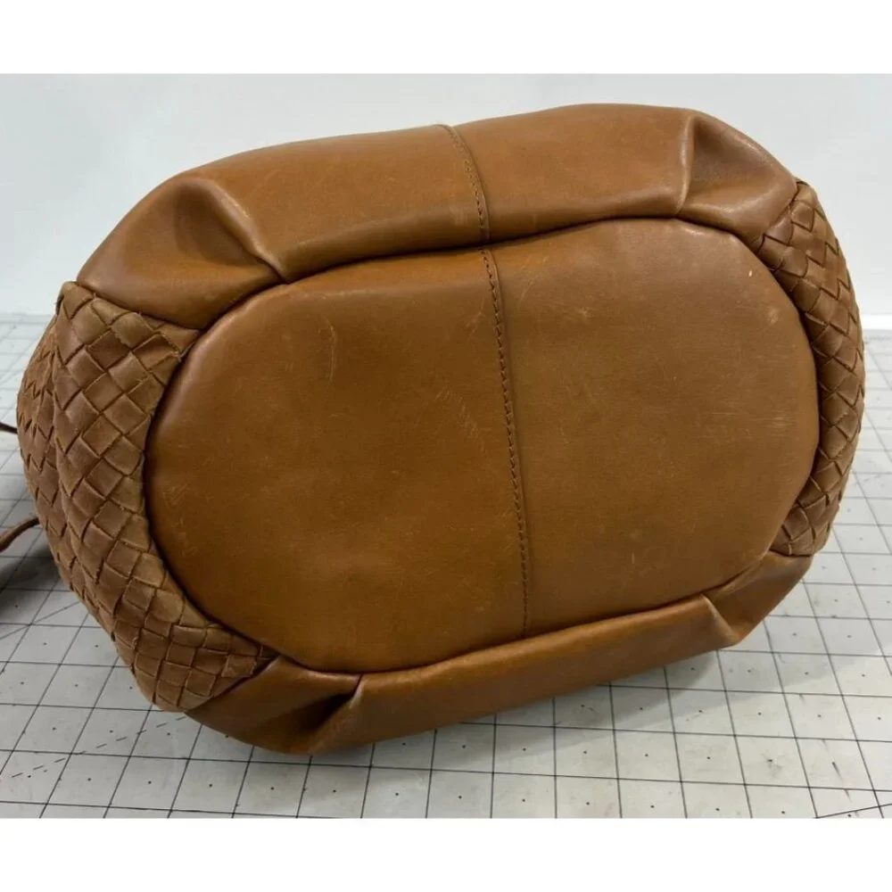 Liebeskind Berlin Jay Leather Hobo Bag Woven Cognac Shoulder Crossbody - Picture 6 of 13